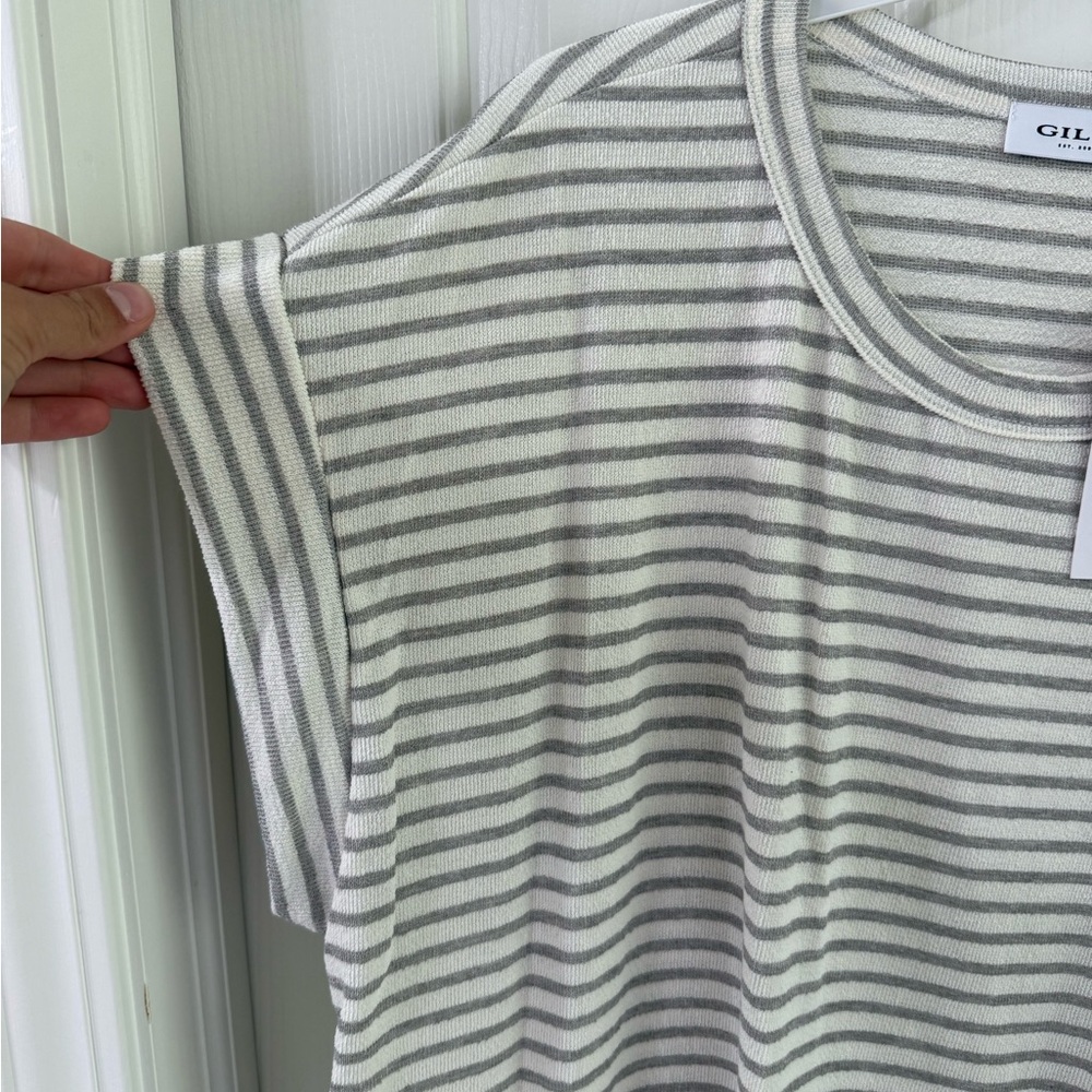 Women's Striped Gray Top - Picture 2 of 3